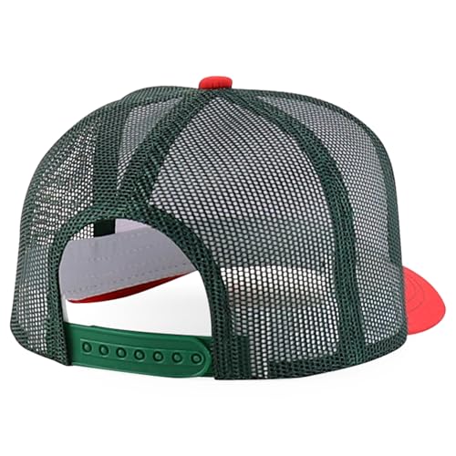 Trendy Apparel Shop 5 Panel Structured Trucker Cap with Mexico Flag Design Undervisor