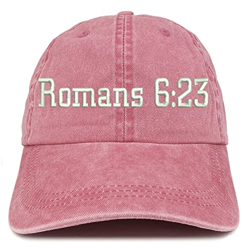 Trendy Apparel Shop Romans 6:23 Washed Pigment Dyed Baseball Cap
