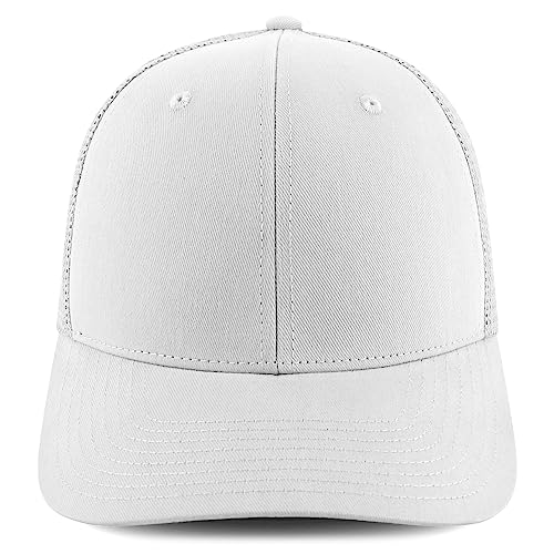 Trendy Apparel Shop Oversize XXL 6 Panel Structured Curved Bill Mesh Snapback Trucker Cap