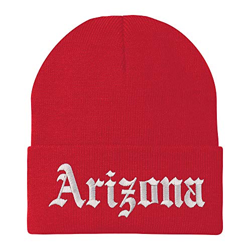 Trendy Apparel Shop Arizona State Old English Embroidered Long Cuff Beanie