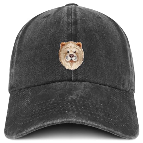 Trendy Apparel Shop Chow Chow Embroidered Patch Pigment Dyed Soft Cotton Baseball Cap