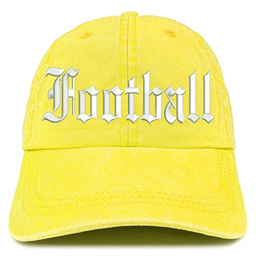 Trendy Apparel Shop Old English Football Washed Pigment Dyed Baseball Cap