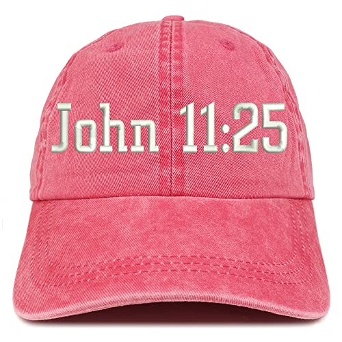 Trendy Apparel Shop John 11:25 Washed Pigment Dyed Baseball Cap