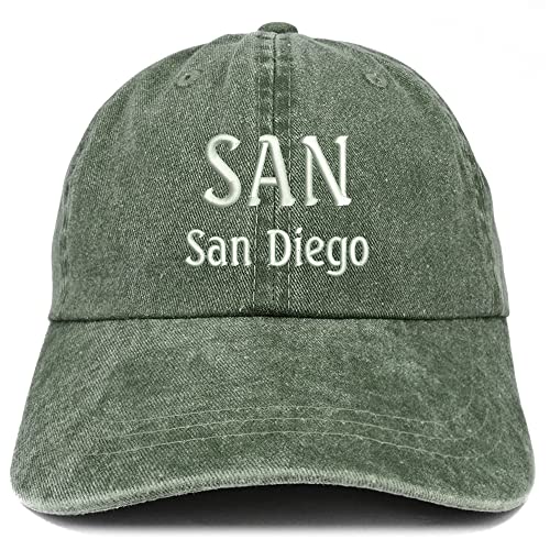 Trendy Apparel Shop SAN San Diego Embroidered Pigment Dyed Washed Baseball Cap