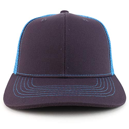 Trendy Apparel Shop Low Profile Two Tone Mesh Back Trucker Baseball Cap