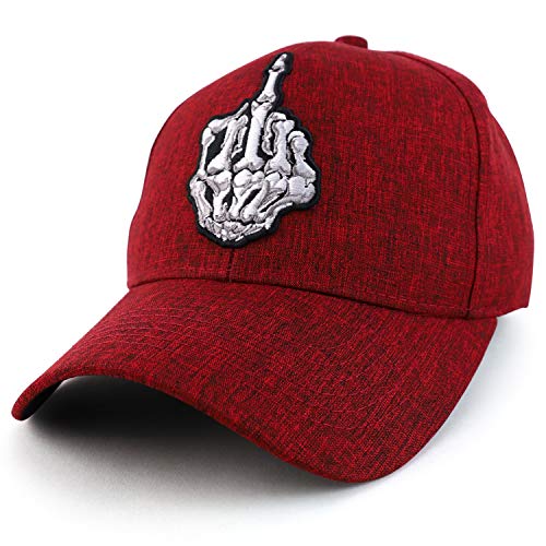 Trendy Apparel Shop Skull Finger Embroidered Structured Baseball Cap
