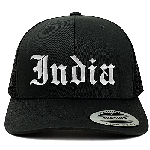 Trendy Apparel Shop India Old English 6 Panel Retro Trucker Mesh Cap