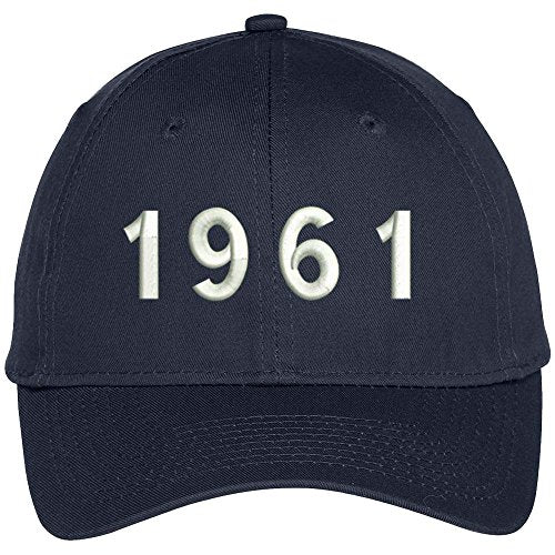 Trendy Apparel Shop 1961 Birth Year Embroidered Baseball Cap