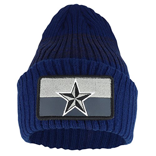 Trendy Apparel Shop Texas Lone Star Embroidered Hook and Loop Patch Long Beanie