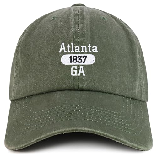 Trendy Apparel Shop Atlanta Est.1837 Embroidered Pigment Dyed Cotton Baseball Cap