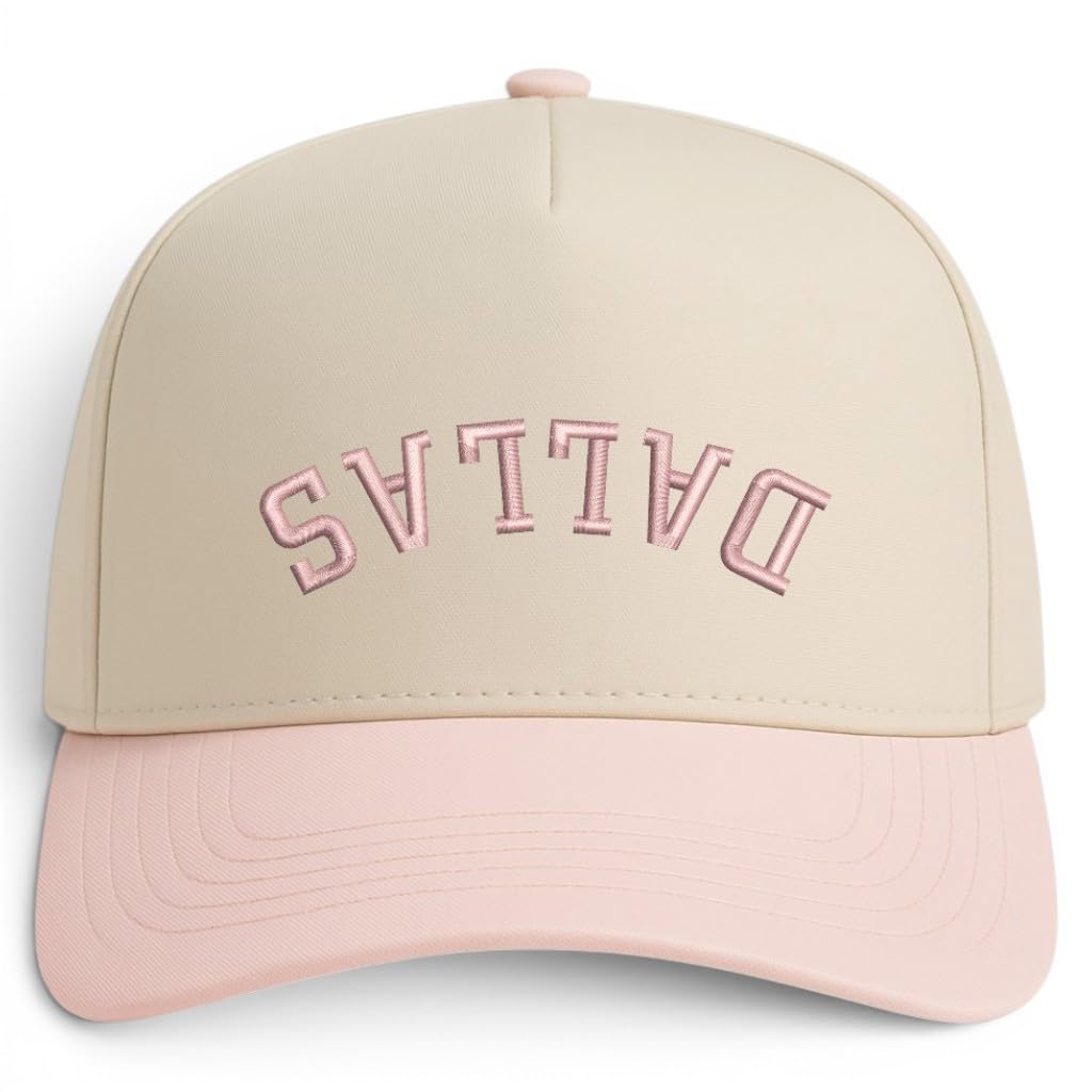 Trendy Apparel Shop Dallas Upside Down Embroidered 5 Panel Two Tone Vintage Ball Cap