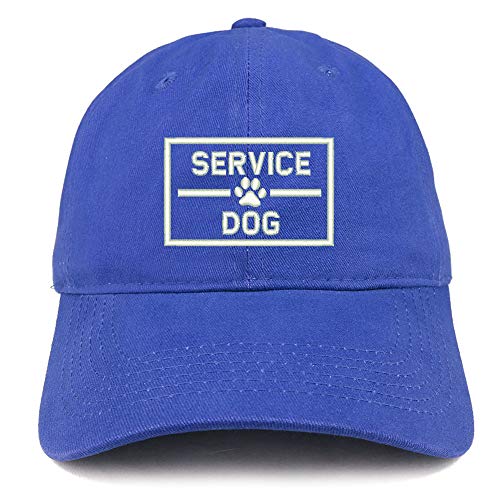 Trendy Apparel Shop Service Dog with Paw Embroidered Brushed Cotton Cap