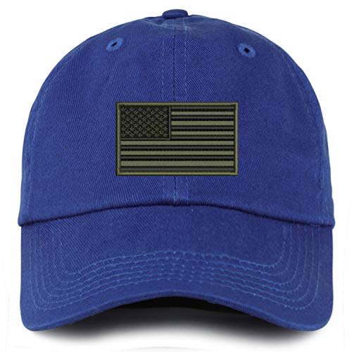 Trendy Apparel Shop Youth Olive American Flag Unstructured Cotton Baseball Cap