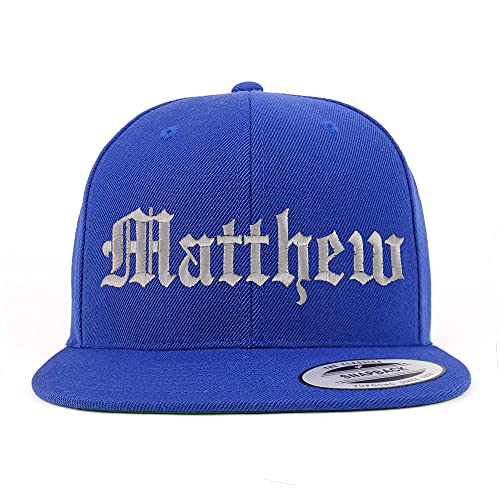 Trendy Apparel Shop Matthew Old English Embroidered Flatbill Snapback