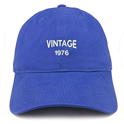 Trendy Apparel Shop Small Vintage 1976 Embroidered 45th Birthday Adjustable Cotton Cap