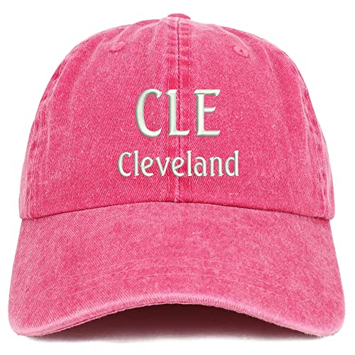 Trendy Apparel Shop CLE Cleveland Embroidered Pigment Dyed Washed Baseball Cap