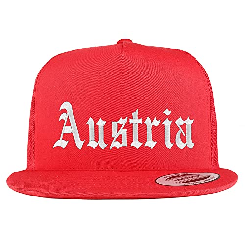 Trendy Apparel Shop Austria Old English 5 Panel Flatbill Trucker Cap