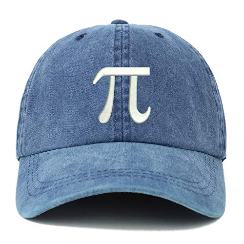 Trendy Apparel Shop XXL PI Day Symbol Embroidered Unstructured Washed Pigment Dyed Baseball Cap
