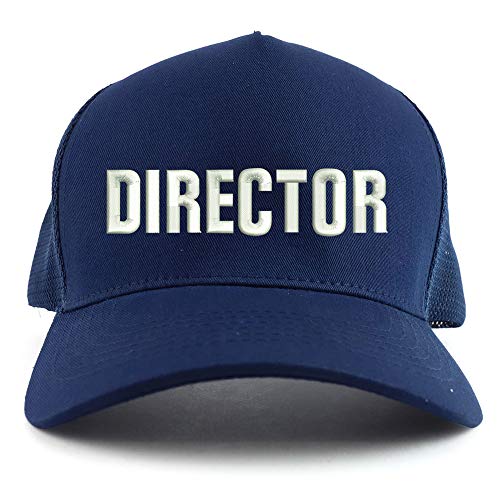Trendy Apparel Shop Director Embroidered Oversized 5 Panel XXL Trucker Mesh Cap
