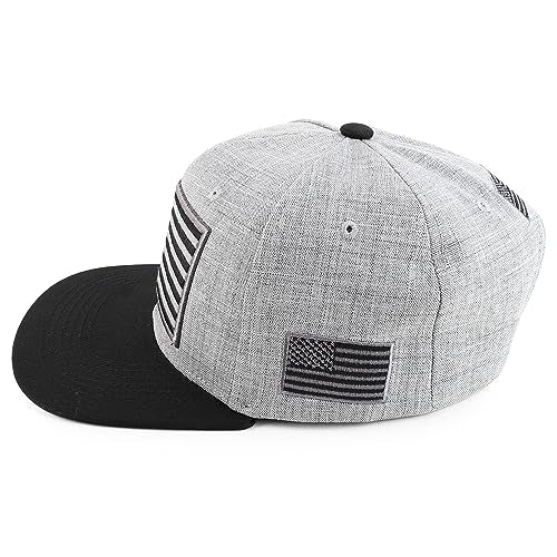 Trendy Apparel Shop Oversized USA Flag Embroidered Structured Flatbill Snapback Cap