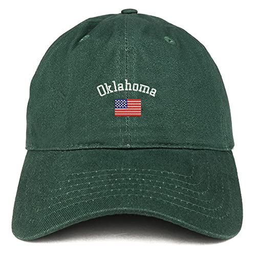 Trendy Apparel Shop Oklahoma USA Flag Low Profile Soft Cotton Baseball Cap