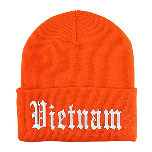 Trendy Apparel Shop Vietnam Old English Embroidered Long Cuff Beanie