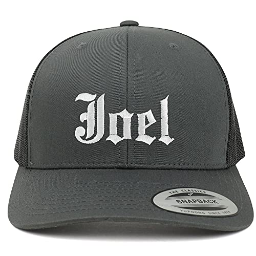 Trendy Apparel Shop Joel Old English 6 Panel Trucker Mesh Cap