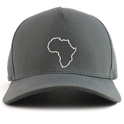Trendy Apparel Shop Africa Map Outline Embroidered Oversized 5 Panel XXL Baseball Cap