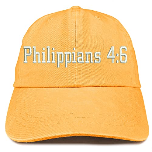 Trendy Apparel Shop Philippians 4:6 Washed Pigment Dyed Baseball Cap