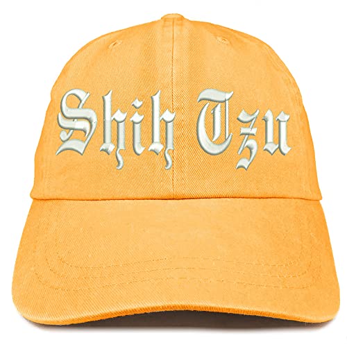 Trendy Apparel Shop Old English Shih Tzu Washed Pigment Dyed Baseball Cap