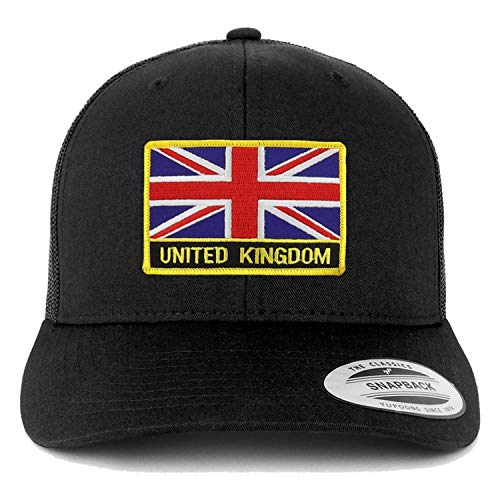 Trendy Apparel Shop Flexfit XXL United Kingdom Flag Retro Trucker Mesh Cap