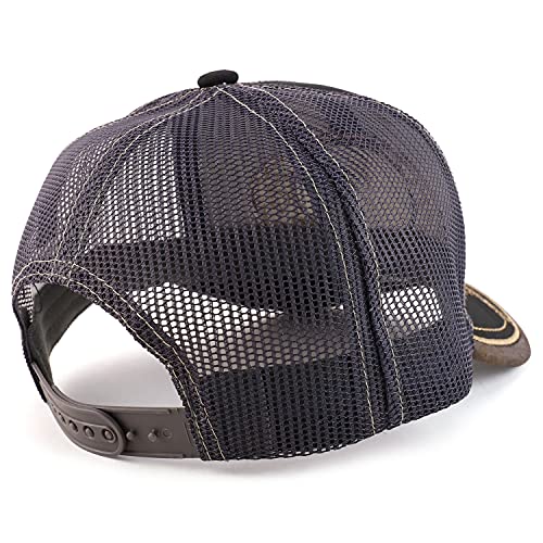 Trendy Apparel Shop Rodeo Leather Patch Trucker Snapback Ball Cap