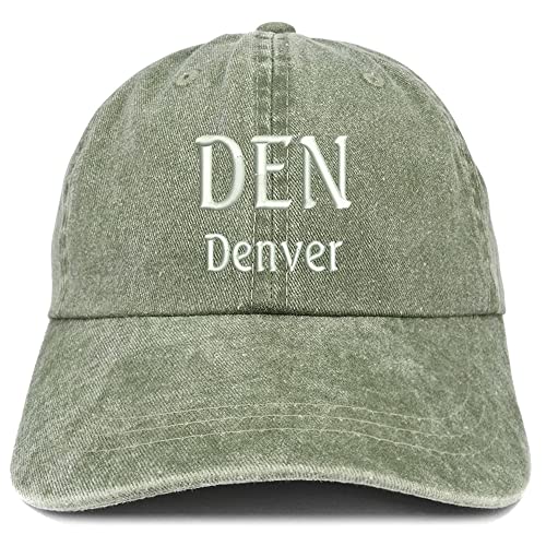 Trendy Apparel Shop DEN Denver Embroidered Pigment Dyed Washed Baseball Cap