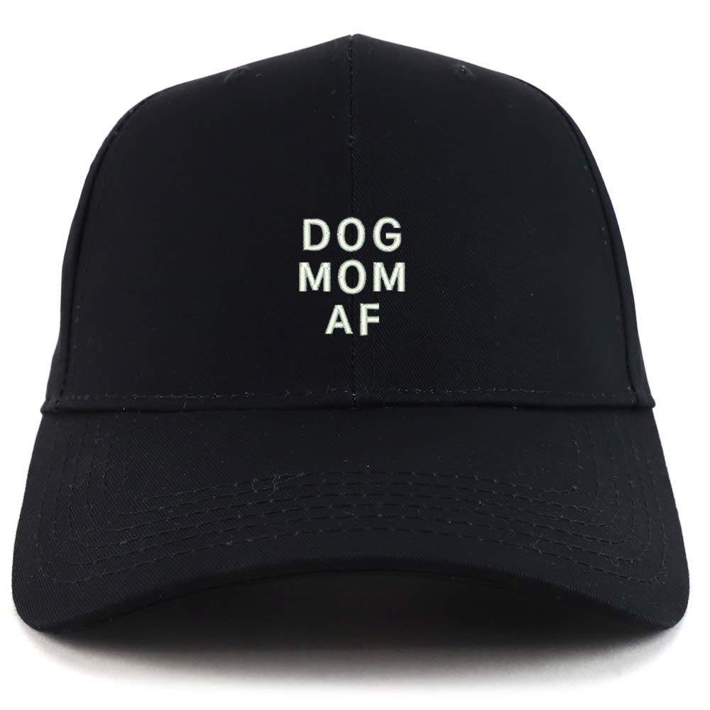 Trendy Apparel Shop Dog Mom AF Embroidered Sturctured Baseball Cap