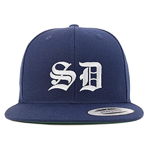 Trendy Apparel Shop South Dakota SD Old English Embroidered Flatbill Snapback