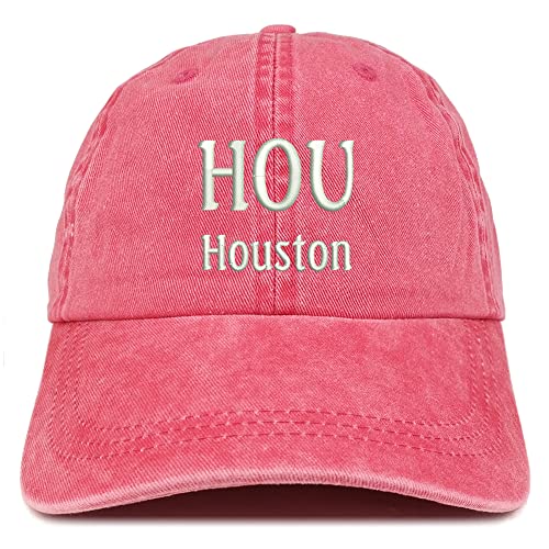 Trendy Apparel Shop HOU Houston Embroidered Pigment Dyed Washed Baseball Cap