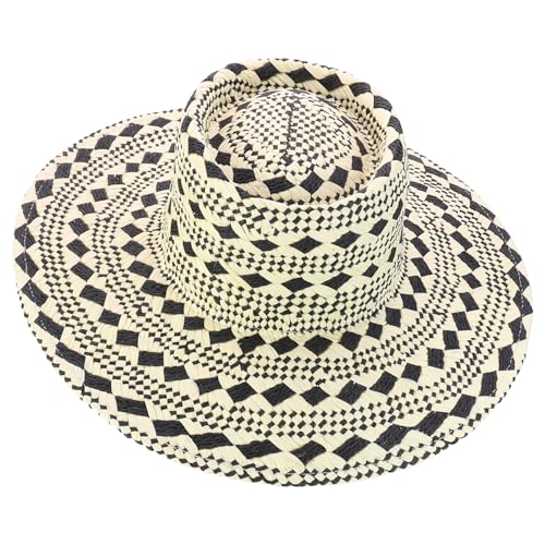 Trendy Apparel Shop Tribal Pattern Wide Brim Paper Gambler Hat