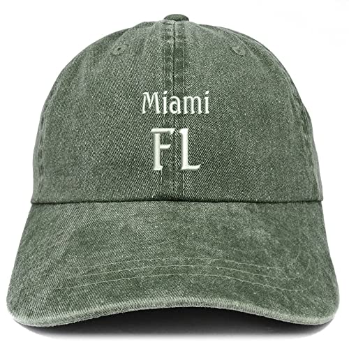 Trendy Apparel Shop Miami FL Embroidered Pigment Dyed Washed Baseball Cap