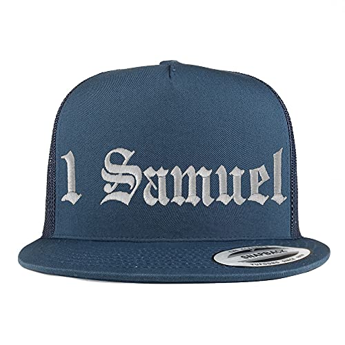 Trendy Apparel Shop 1 Samuel Old English 5 Panel Flatbill Trucker Cap