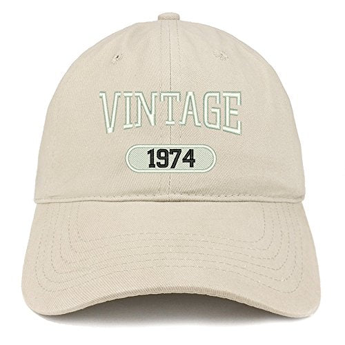 Trendy Apparel Shop Vintage 1974 Embroidered 47th Birthday Relaxed Fitting Cotton Cap