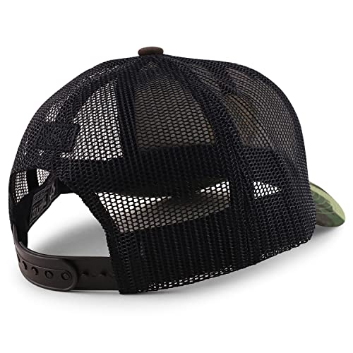 Trendy Apparel Shop Skull Native Headdress Rubber Patch Structured Trucker Mesh Cap