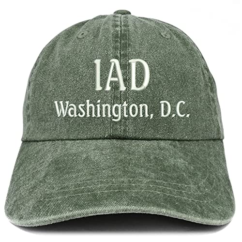 Trendy Apparel Shop IAD Washington DC Embroidered Pigment Dyed Washed Baseball Cap