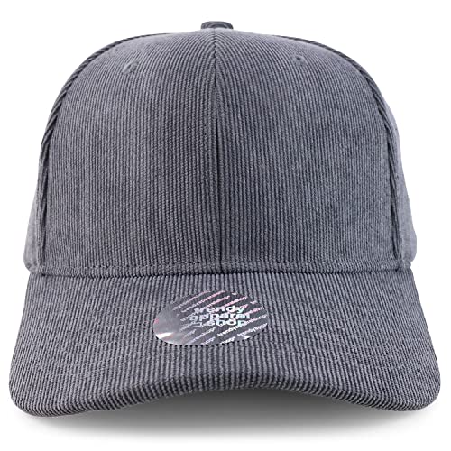 Trendy Apparel Shop Oversized XXL Structured Corduroy Curved Bill Snapback Baseball Cap