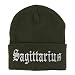 Trendy Apparel Shop Sagittarius Old English Embroidered Long Cuff Beanie