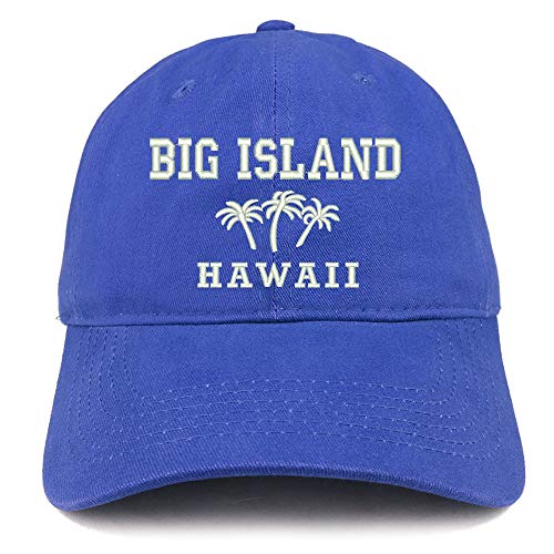 Trendy Apparel Shop Big Island Hawaii and Palm Tree Embroidered Brushed Cap