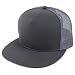 Trendy Apparel Shop Structured High Crown 5 Panel Round Flat Bill Trucker Cap