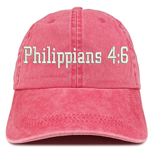 Trendy Apparel Shop Philippians 4:6 Washed Pigment Dyed Baseball Cap