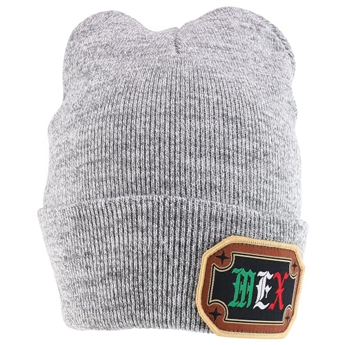 Trendy Apparel Shop Warm Knit MEX Patch Cuff Beanie