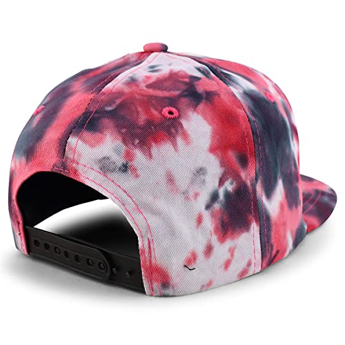 Trendy Apparel Shop Plain 100% Cotton Tie Dyed Pattern Flatbill Snapback Baseball Cap