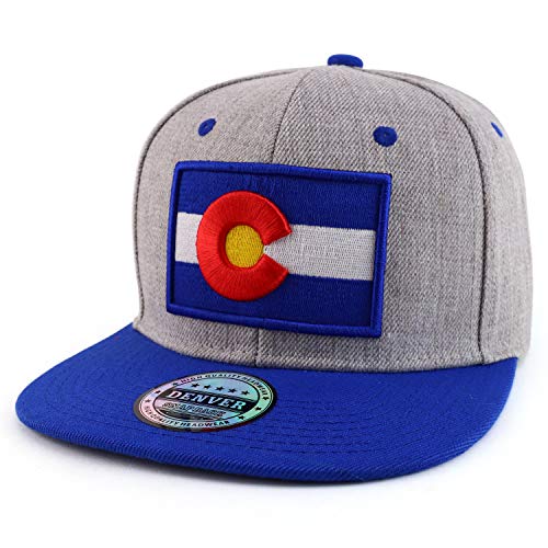 Trendy Apparel Shop Colorado State Map Embroidered Flatbill Snapback Cap